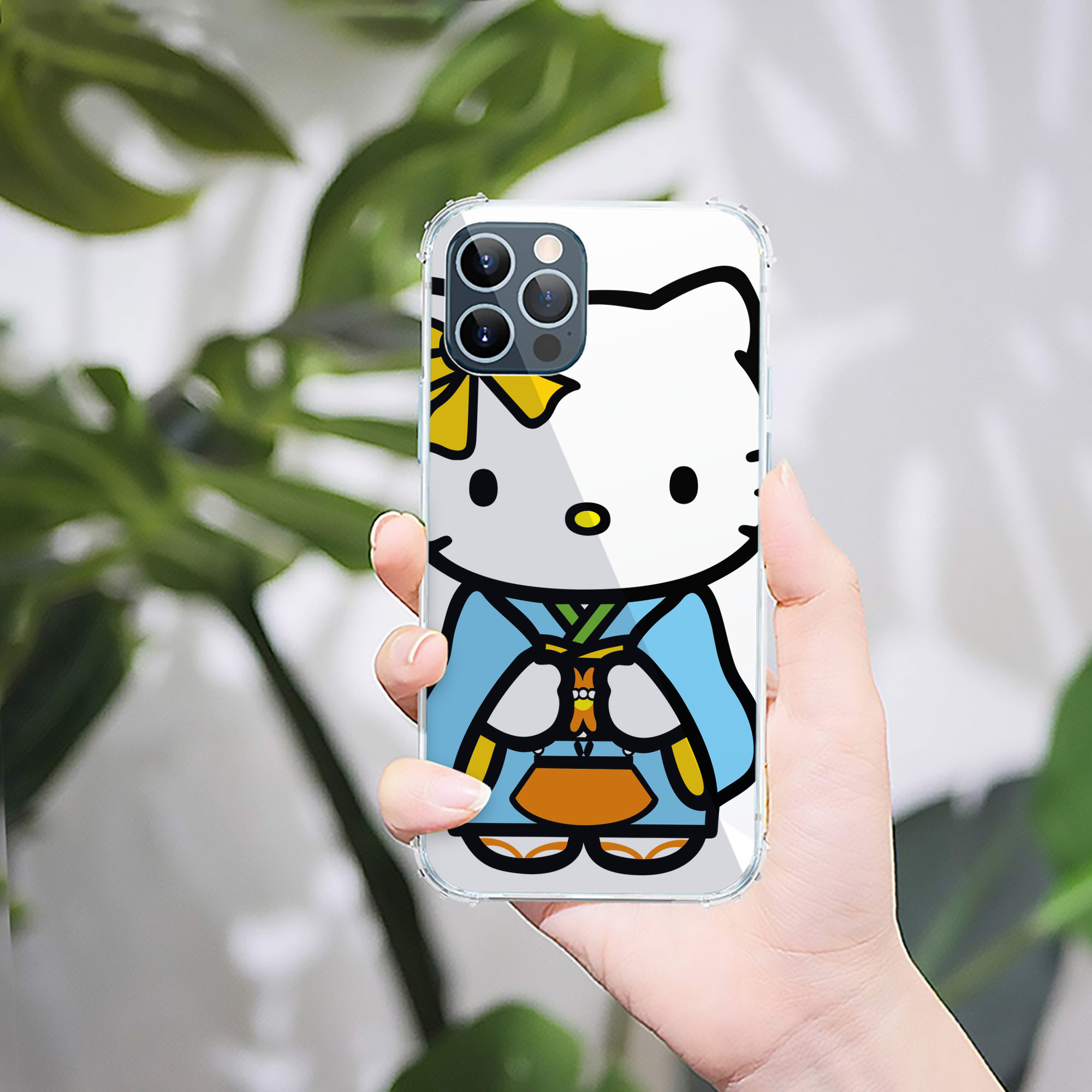 （画像用） Hello Kitty ハローキティ 【iPhone 12シリーズ対応】透明スマホケース（クリアソフトケース）